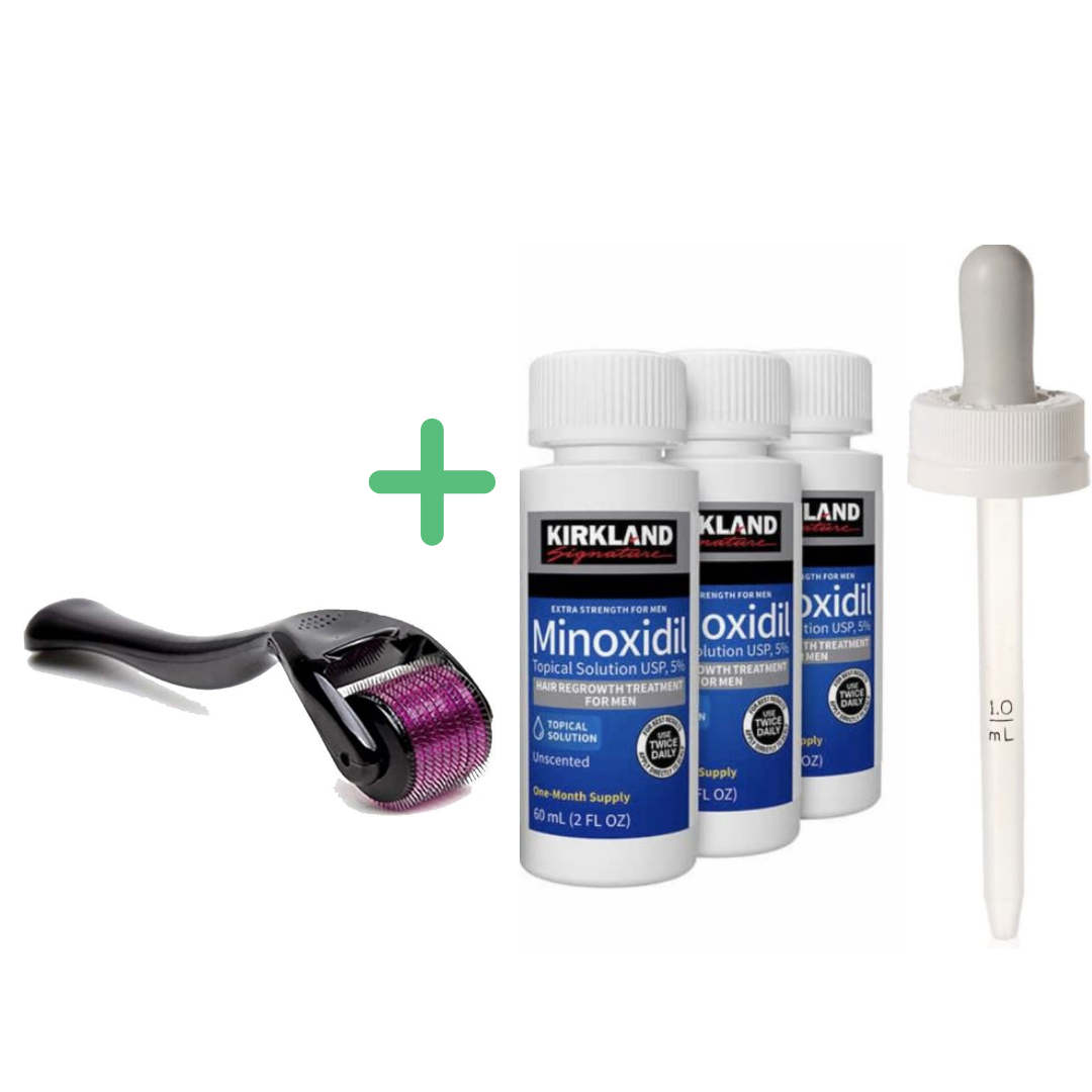 Minoxidil 5% (3 months) & Derma roller
