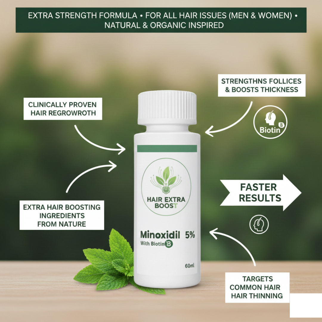 Minoxidil 5% with Biotin  (+Derma roller)