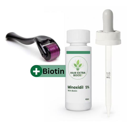 Minoxidil 5% with Biotin  (+Derma roller)