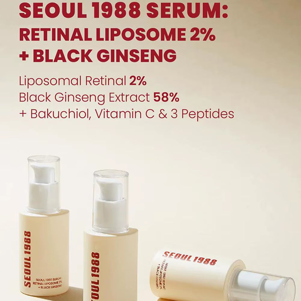 Korean Skincare Ginseng Facial Essence 1988 Black Gingeng Extract Glow Face Serum Improve Skin Elasticity Brighten Dull Dry Skin